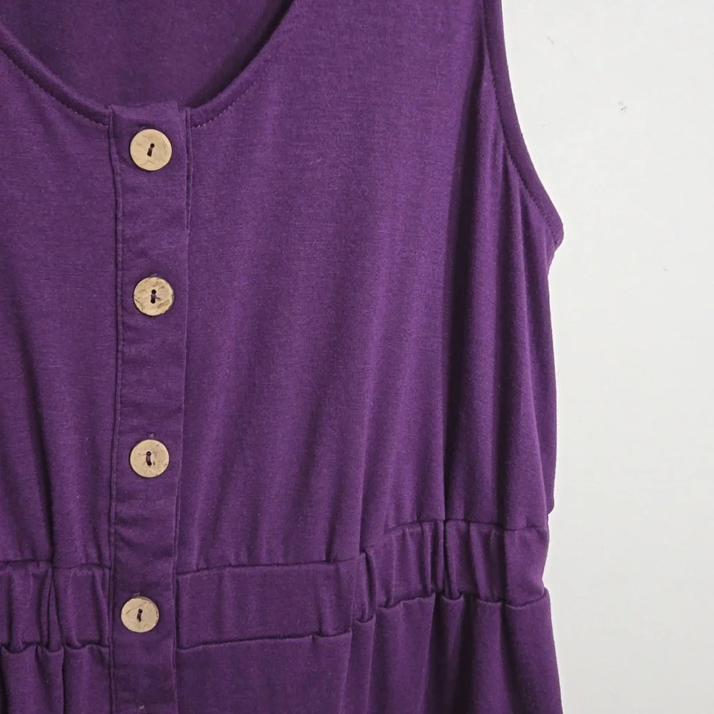 Blencot Button Front Sleeveless Dress - Picture 3 of 6